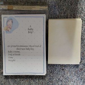 VINTAGE GORDON FRASER GALLERY BABY BOY BIRTH ANNOUNCEMENTS 20 COUNT